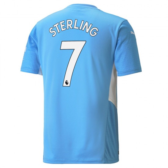 Camisola Manchester City Raheem Sterling 7 Equipamento Primeiro 2021-2022 Manga Curta